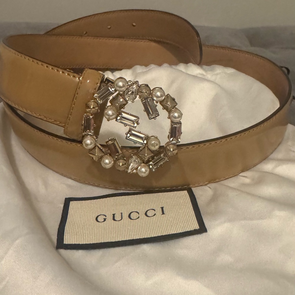 Preowned Gucci Interlocking G Logo Skinny Belt